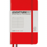 Записная книжка Leuchtturm «Pocket» A6 в линейку красная 187 стр.