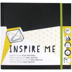 Скетчбук для спиртовых маркеров Derwent Inspire Me 20x20см / 80 листов / 120 гм