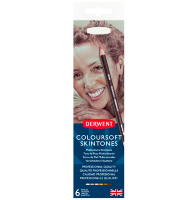 Цветные карандаши Coloursoft Derwent 6 оттенков кожи набор в блистере (портрет)