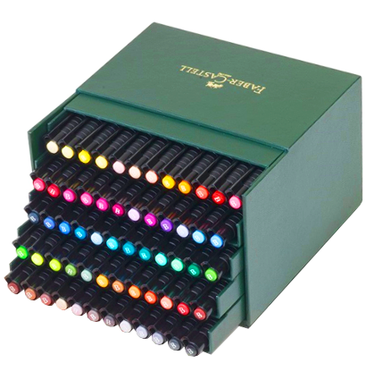 Набор маркеров Pitt Artist Pen Brush Faber Castell 60 цветов в кожаном кейсе