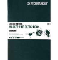 Скетчбук Sketchmarker Marker Line для маркеров тёмно-зелёный с мягкой обложкой А5 / 16 листов / 160 гм