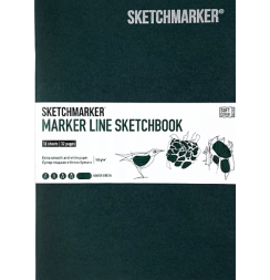 Скетчбук Sketchmarker Marker Line для маркеров тёмно-зелёный с мягкой обложкой А5 / 16 листов / 160 гм
