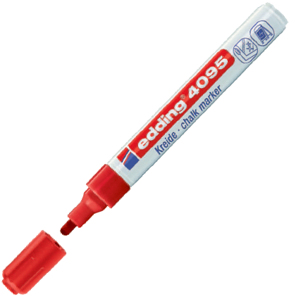 Маркер меловой 4095 Edding Chalk Marker для любых поверхностей красный 3 мм