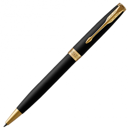 Ручка шариковая Parker Sonnet Matte Black GT 1 мм черные чернила, подарочная упаковка