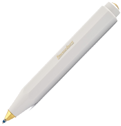 Ручка шариковая Kaweco Classic Sport White 1 мм пластик золотисто-белая