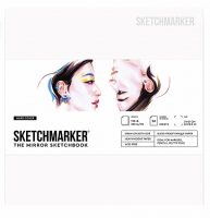 Скетчбук SKETCHMARKER THE MIRROR квадратный 21 см с белой обложкой / 50 листов / 220 гм