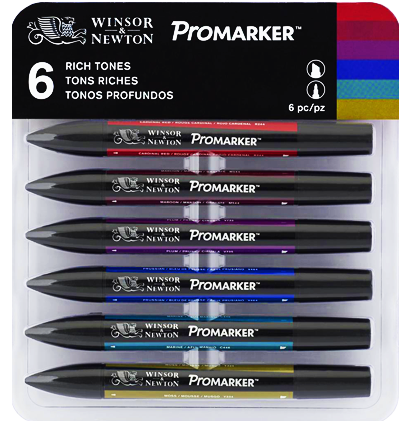 Promarker набор спиртовых маркеров 6 Rich Tones (насыщенные)