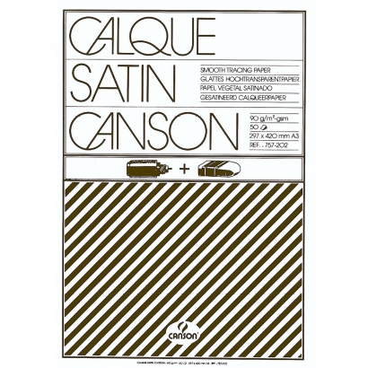 Калька Calque Satin Canson художественная прозрачная A3 / 50 листов / 90 гм
