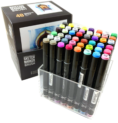 Набор 48 маркеров Sketchmarker Brush Pro "Восточный стиль" на подставке