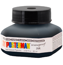Чернила ZIG Kuretake Posterman Ink 010 черные универсальные покрывные 60 мл