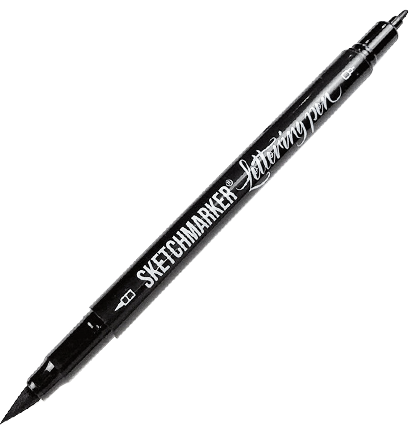 Брашпен для леттеринга Sketchmarker Lettering Pen черный два пера