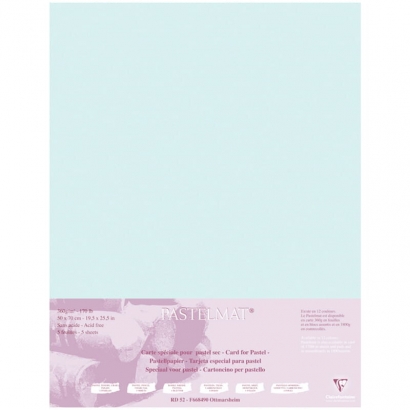 Бархатная бумага для пастели Pastelmat ClaireFontaine голубая пачка 50х70 см / 5 листов / 360 гм