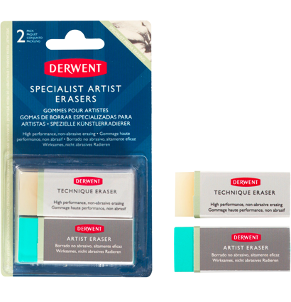 Набор специальных ластиков для художников Derwent Artist Erasers 2 штуки