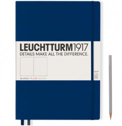 Записная книжка Leuchtturm «Master Slim» A4+ нелинованная темно-синяя 123 стр.