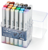 Набор маркеров COPIC SKETCH 24 Basic Set с кистью (базовые оттенки)