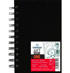Скетчбук для зарисовок Canson Art Book One черный на пружине А6 / 80 листов / 100 гм