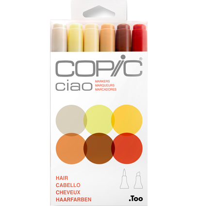 Copic Ciao 6 Hair набор маркеров для скетчей в пластиковом кейсе (причёски)