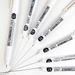 Набор черных линеров Sketchmarker Liner 6 штук с разными наконечниками