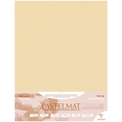 Бархатная бумага для пастели Pastelmat ClaireFontaine жёлтая пачка 50х70 см / 5 листов / 360 гм