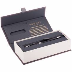 Ручка шариковая Parker Sonnet Matte Black CT 1 мм черные чернила, подарочная упаковка