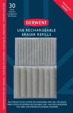 Набор сменных ластиков Derwent для электрического USB-ластика 30 штук