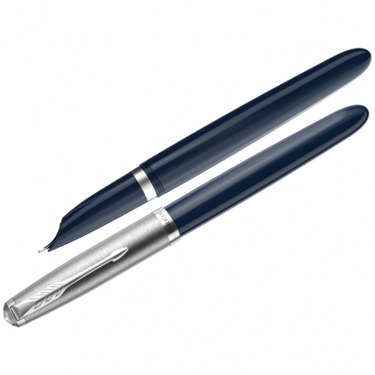 Ручка перьевая Parker 51 Midnight Blue CT чёрная 0,8 мм в подарочной упаковке