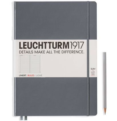 Записная книжка Leuchtturm «Master Slim» A4+ в линейку глубокий серый 123 стр.