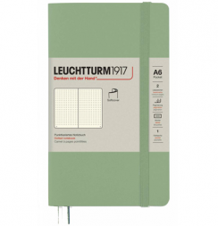 Записная книжка Leuchtturm «Pocket» A6 в точку пастельный зеленый 123 стр.