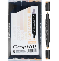 Набор спиртовых маркеров для рисования Graph'It Classic Skin 5 штук (телесные)