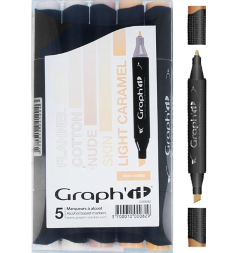 Набор спиртовых маркеров для рисования Graph'It Classic Skin 5 штук (телесные)