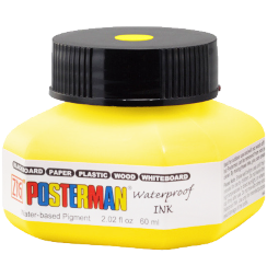 Чернила ZIG Kuretake Posterman Ink 050 желтые универсальные покрывные 60 мл