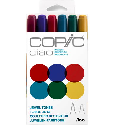 Copic Ciao 6 Jewel Tones набор маркеров для скетчей в пластиковом кейсе (драгоценные камни)