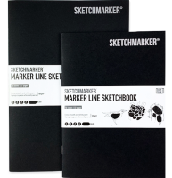 Скетчбук Sketchmarker Marker Line для маркеров чёрный с мягкой обложкой 25х17 см / 16 листов / 160 гм