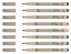 Набор капиллярных ручек Sakura Pigma Micron PN разный цвет 8 штук