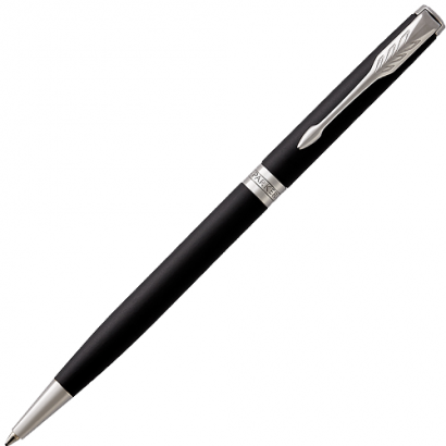 Ручка шариковая Parker Sonnet Matte Black CT Slim 1 мм черные чернила, подарочная упаковка