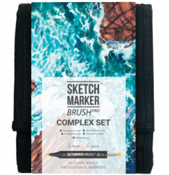 Набор 12 маркеров Sketchmarker Brush Pro "Комплексный" в пенале