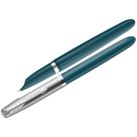 Ручка перьевая Parker 51 Teal Blue CT чёрная 0,8 мм в подарочной упаковке