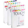 Touch Brush 18 цветов наборы маркеров для скетчинга (основные + пастель + флюр)