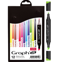 Набор маркеров для скетчей Graph'It Classic Basic 12 штук (базовые оттенки)