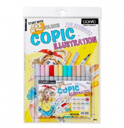 Набор маркеров COPIC CIAO 12 Manga Illustration с кистью (+ Комикс манга иллюстрация)