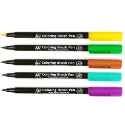 Скетчбокс "Стильный леттеринг" маркеры с кистью Sakura Koi Coloring Brush 10, книга-самоучитель и скетчбук