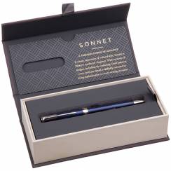 Ручка шариковая Parker Sonnet Subtle Blue CT 1 мм черные чернила, подарочная упаковка