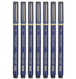 Набор черных водостойких линеров Finenolo (0.2, 0.25, 0.3, 0.35, 0.4, 0.45, 0.5 мм) 7 штук