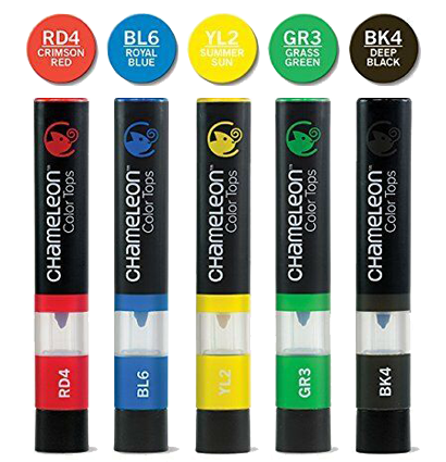 Набор цветовых блендеров Chameleon Color Tops Primary 5 для добавления цвета к маркеру