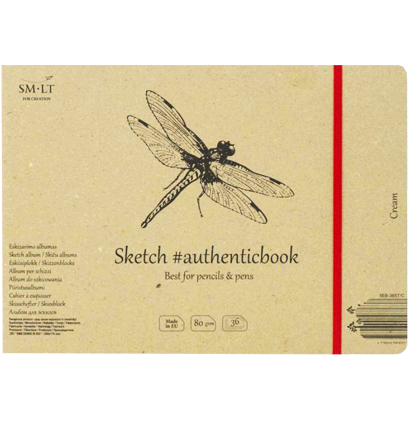 Скетчбук SMLT Cream Authentic Book с кремовой бумагой 24.5x17.7 см / 36 листов / 80 гм