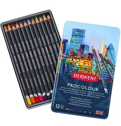 Цветные карандаши Derwent Procolour набор из 12 цветов в кейсе