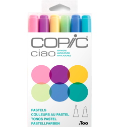 Набор маркеров COPIC CIAO 6 Pastels с кистью (пастельные)