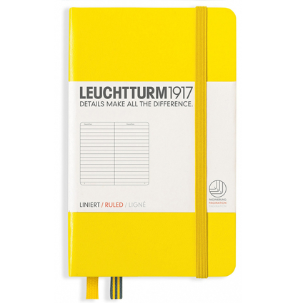 Записная книжка Leuchtturm «Pocket» A6 в линейку лимонная 187 стр.