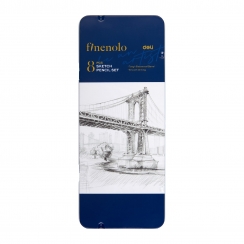 Набор чернографитных карандашей Finenolo Sketch 8 штук (8B-2H) в пенале