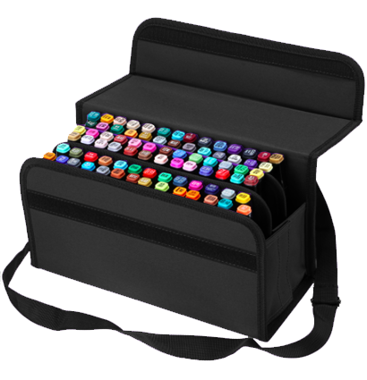 Пенал-сумка для маркеров c ремешком Prosketching Marker Bag 80 маркеров, черный